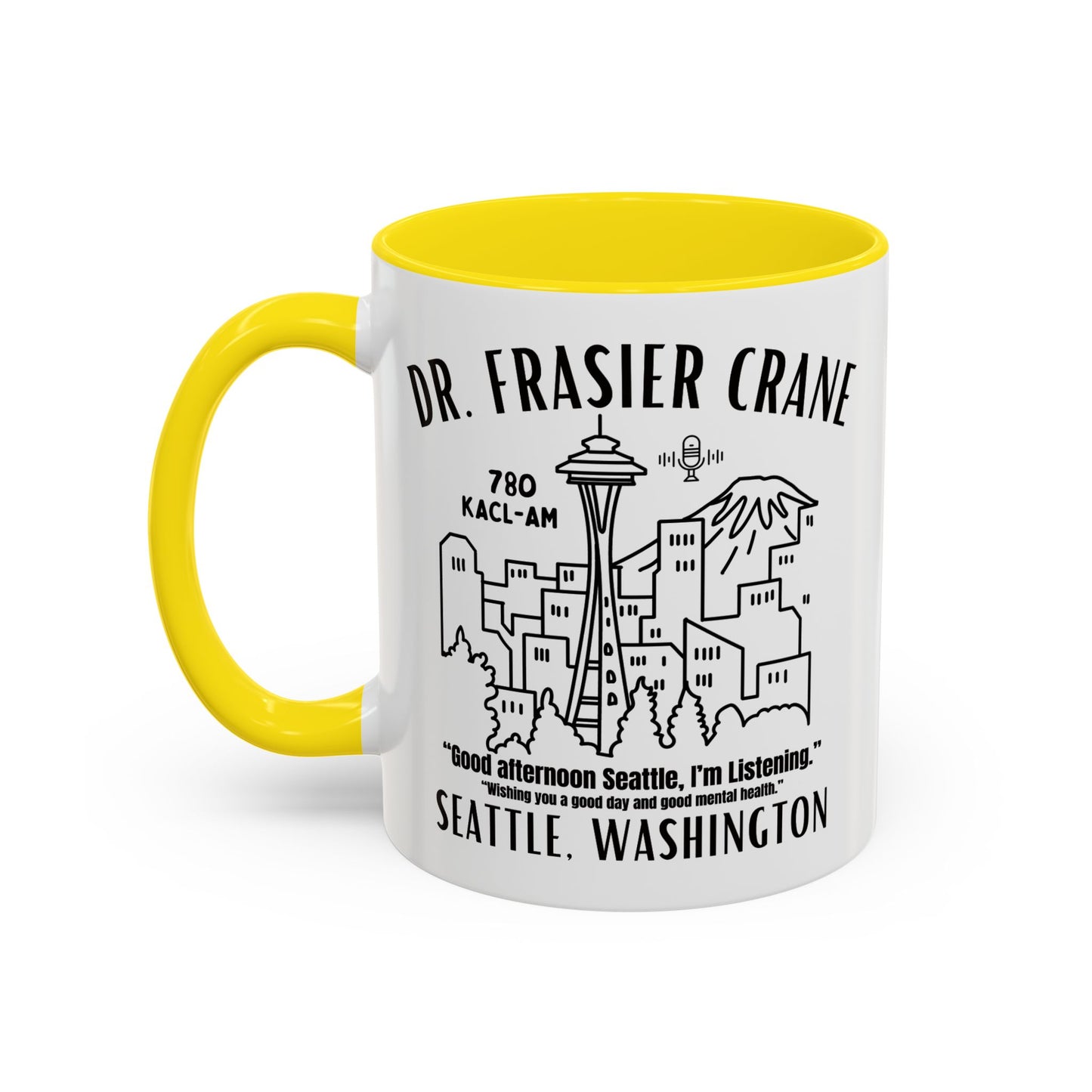 Radio Psychiatrist Coffee Mug Colored Handle 11oz