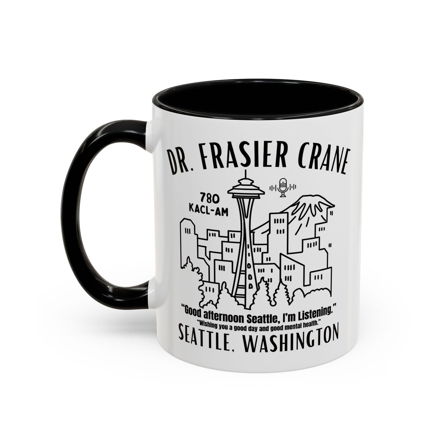 Radio Psychiatrist Coffee Mug Colored Handle 11oz
