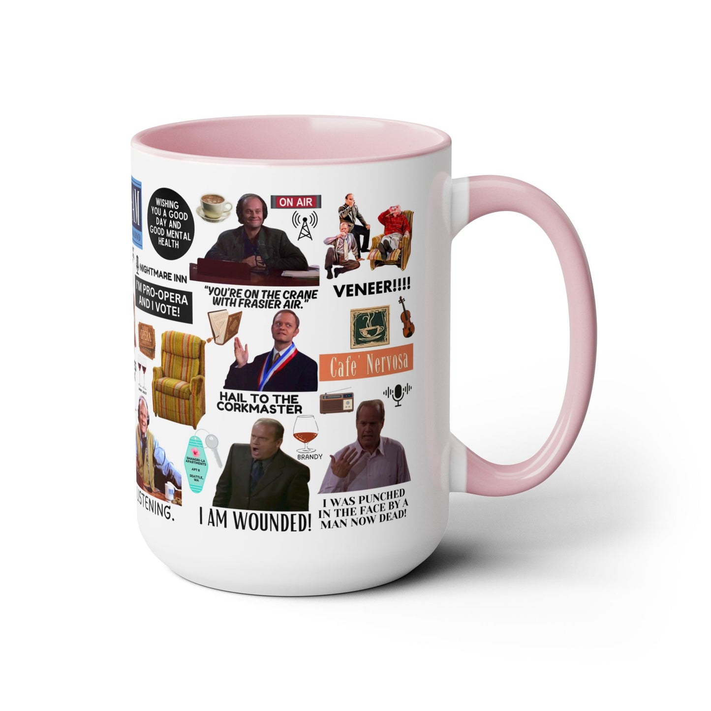Radio Psychiatrist Coffee Mug Colored Handle 15oz