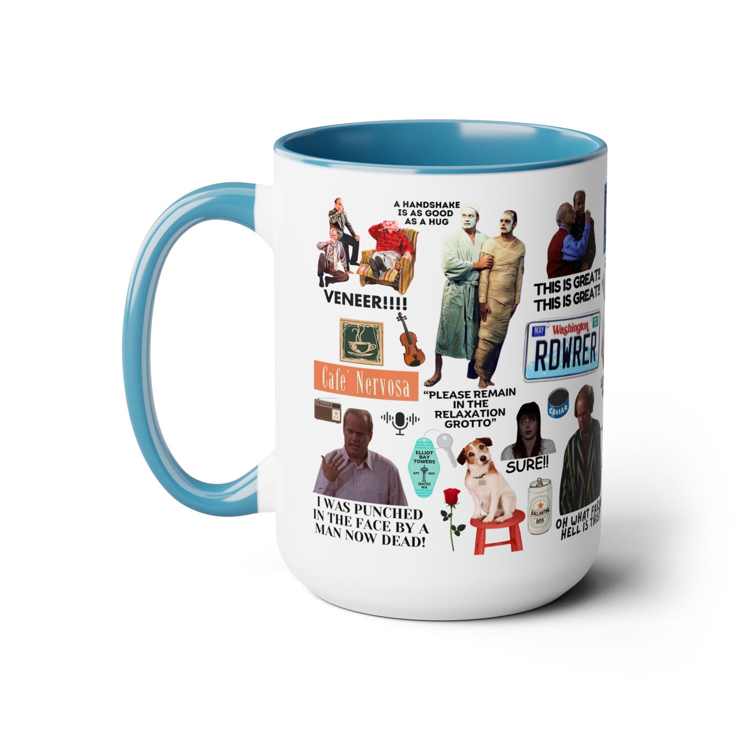 Radio Psychiatrist Coffee Mug Colored Handle 15oz