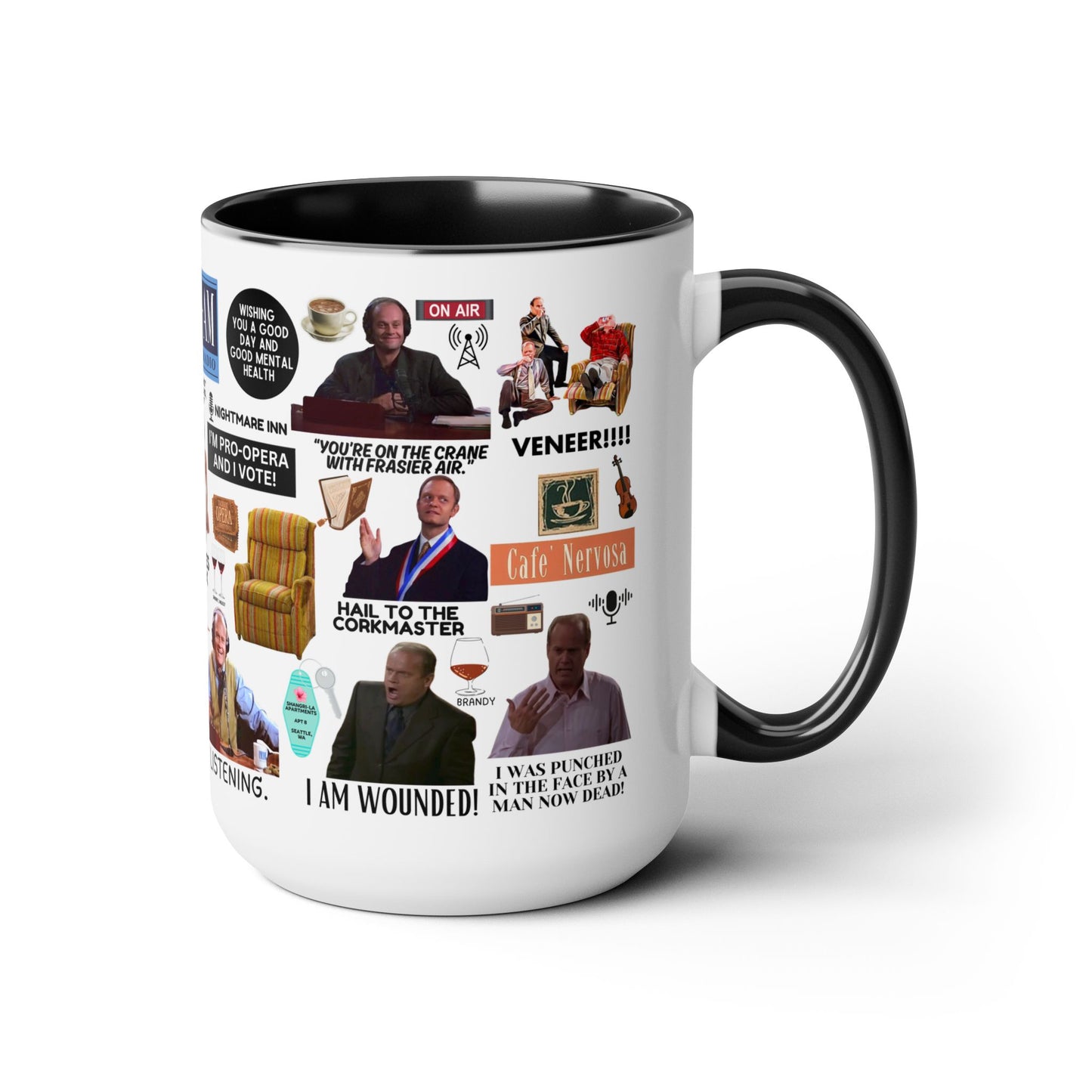 Radio Psychiatrist Coffee Mug Colored Handle 15oz