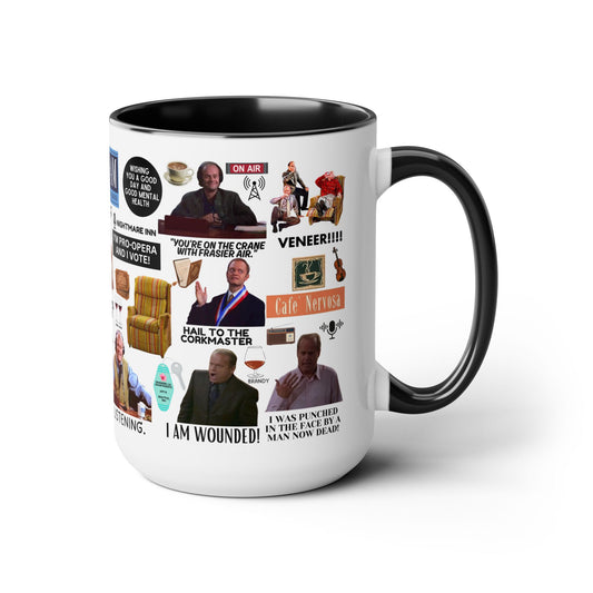 Radio Psychiatrist Coffee Mug Colored Handle 15oz