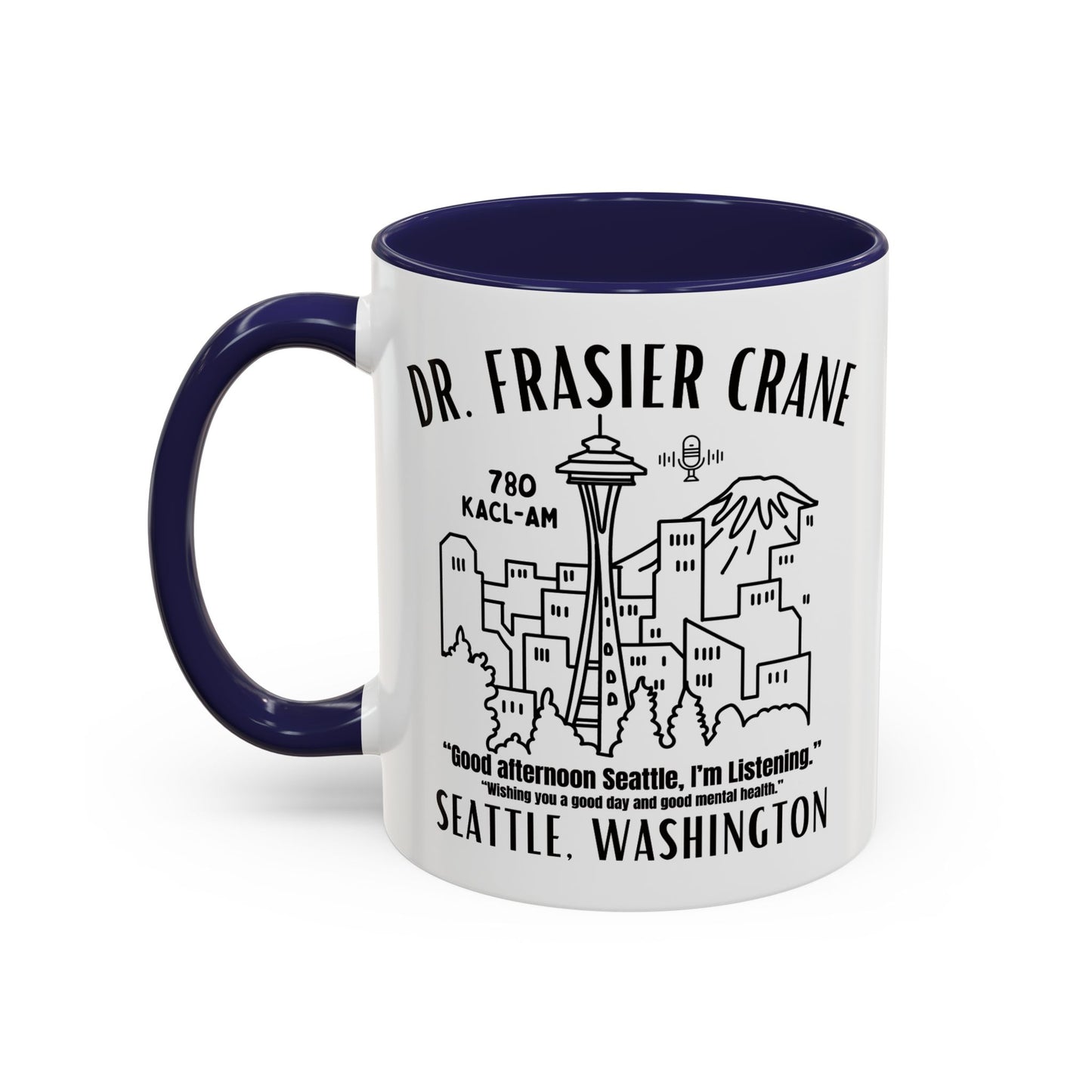 Radio Psychiatrist Coffee Mug Colored Handle 11oz