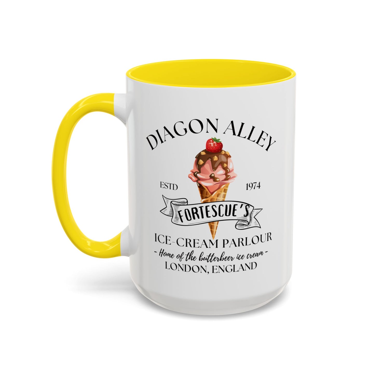 Ice Cream Coffee Mug Colored Handle