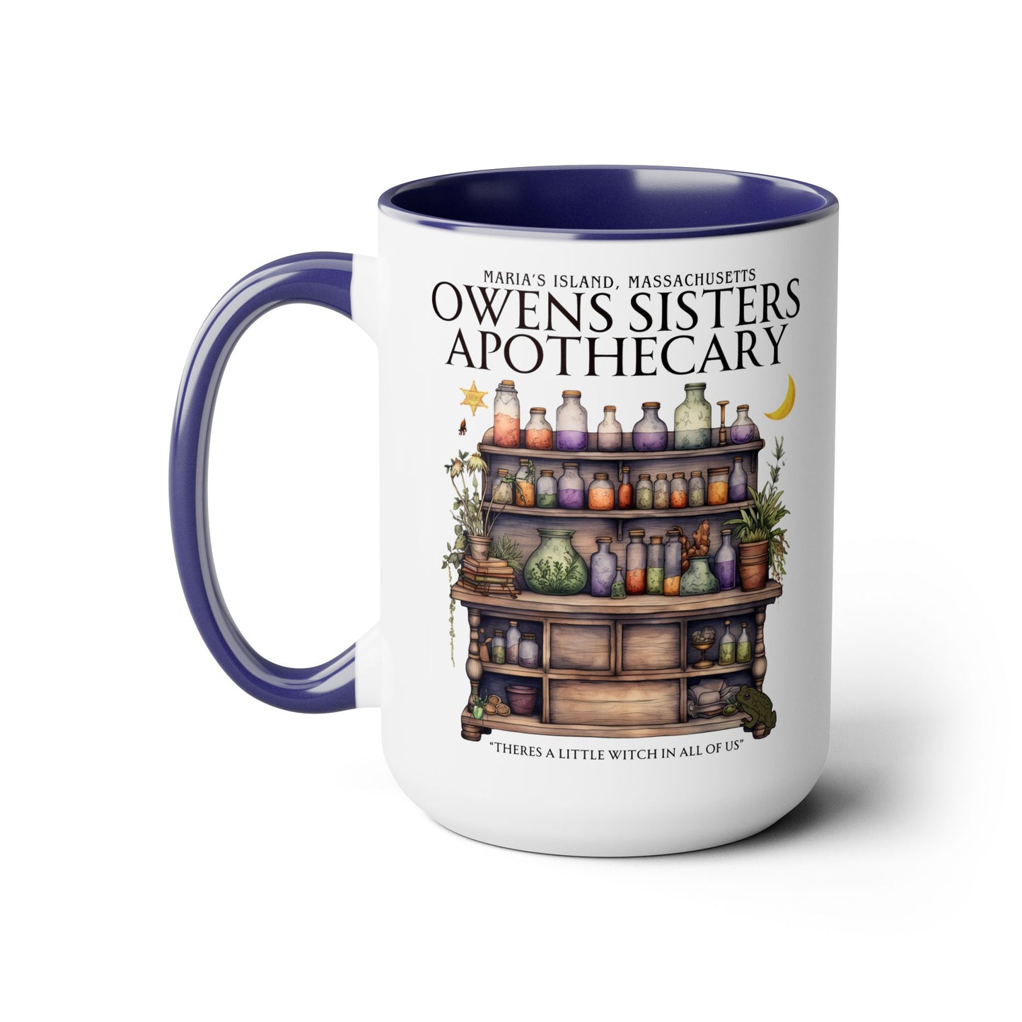 Owens Sisters Witch Coffee Mug Colored Handle 15 oz