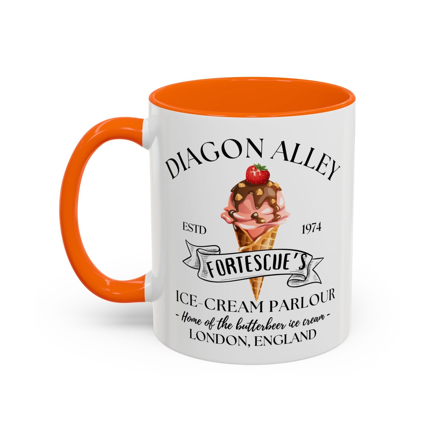 Ice Cream Coffee Mug Colored Handle