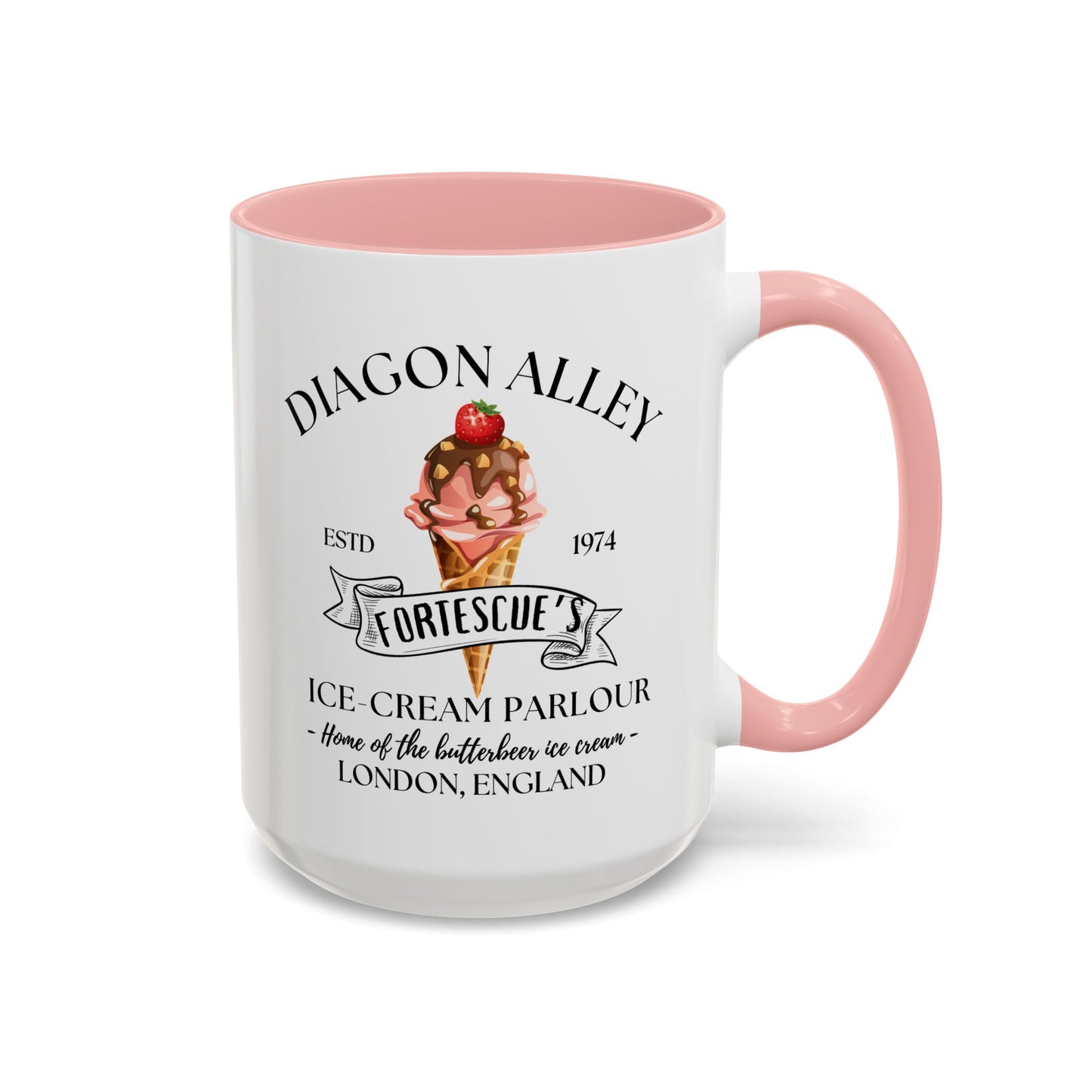 Ice Cream Coffee Mug Colored Handle