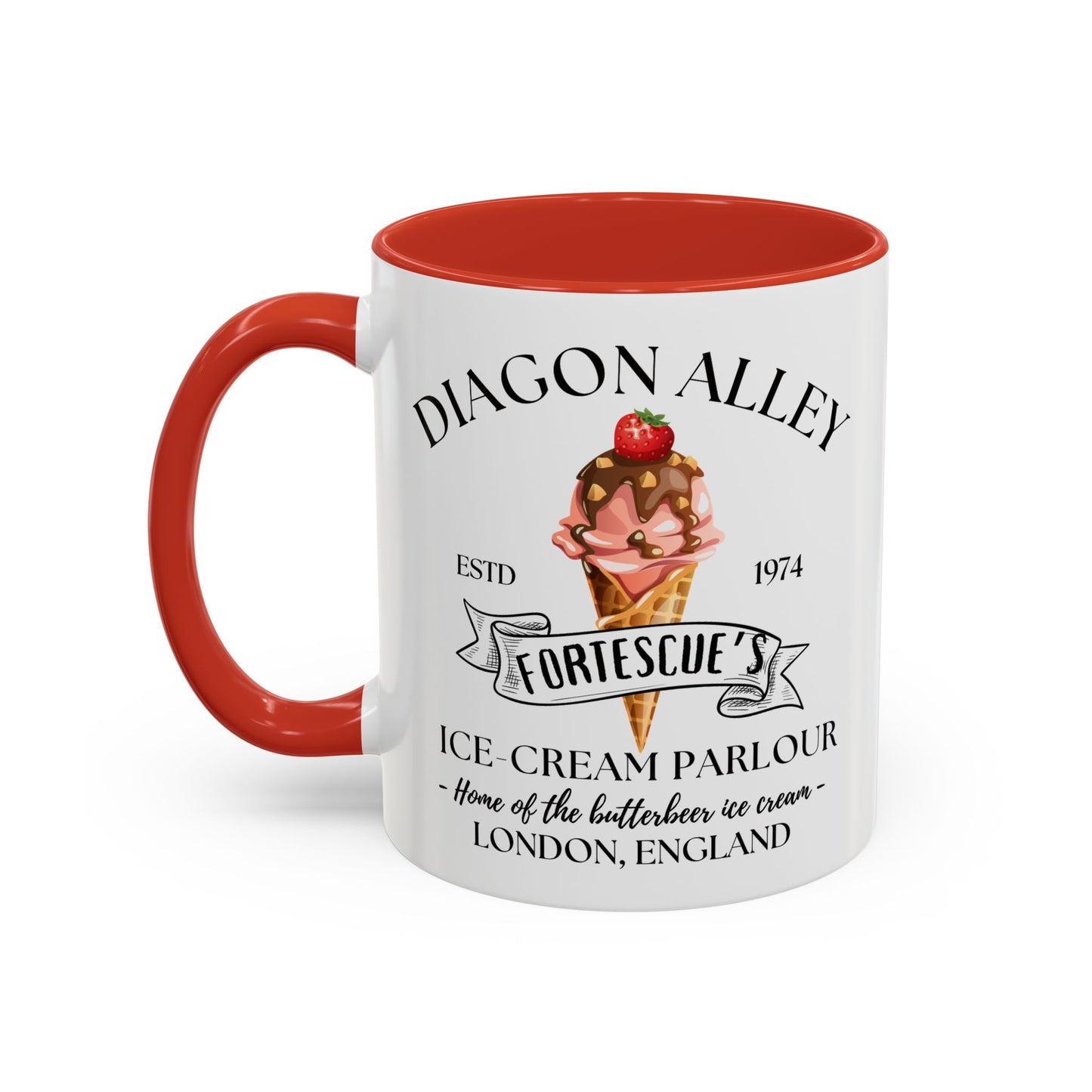 Ice Cream Coffee Mug Colored Handle