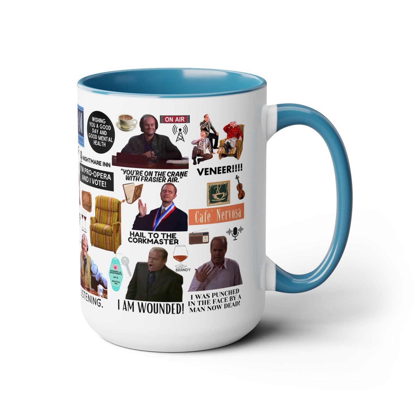 Radio Psychiatrist Coffee Mug Colored Handle 15oz