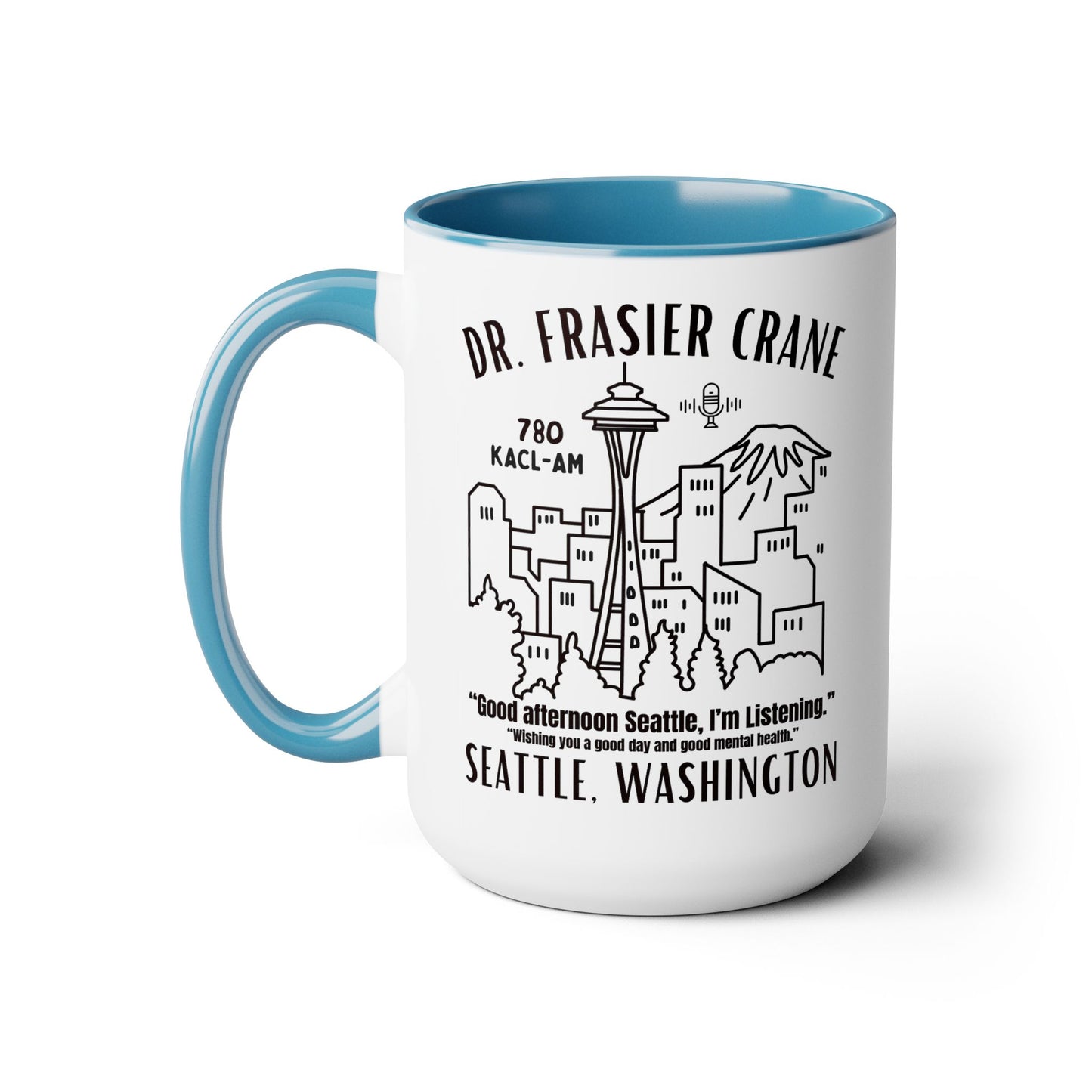 Radio Psychiatrist Coffee Mug Colored Handle