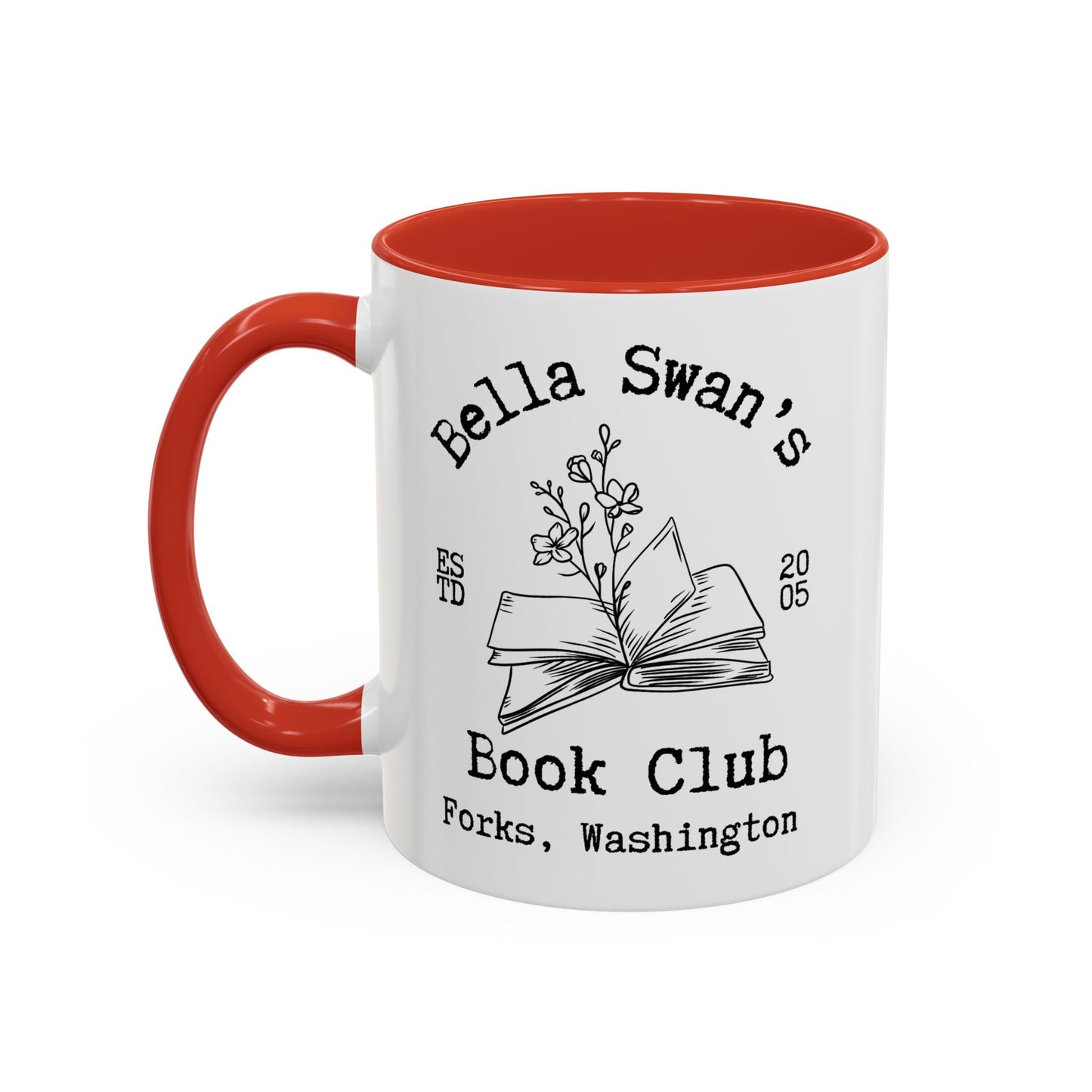 Bella’s Book Club Coffee Mug Colored Handle 11 oz