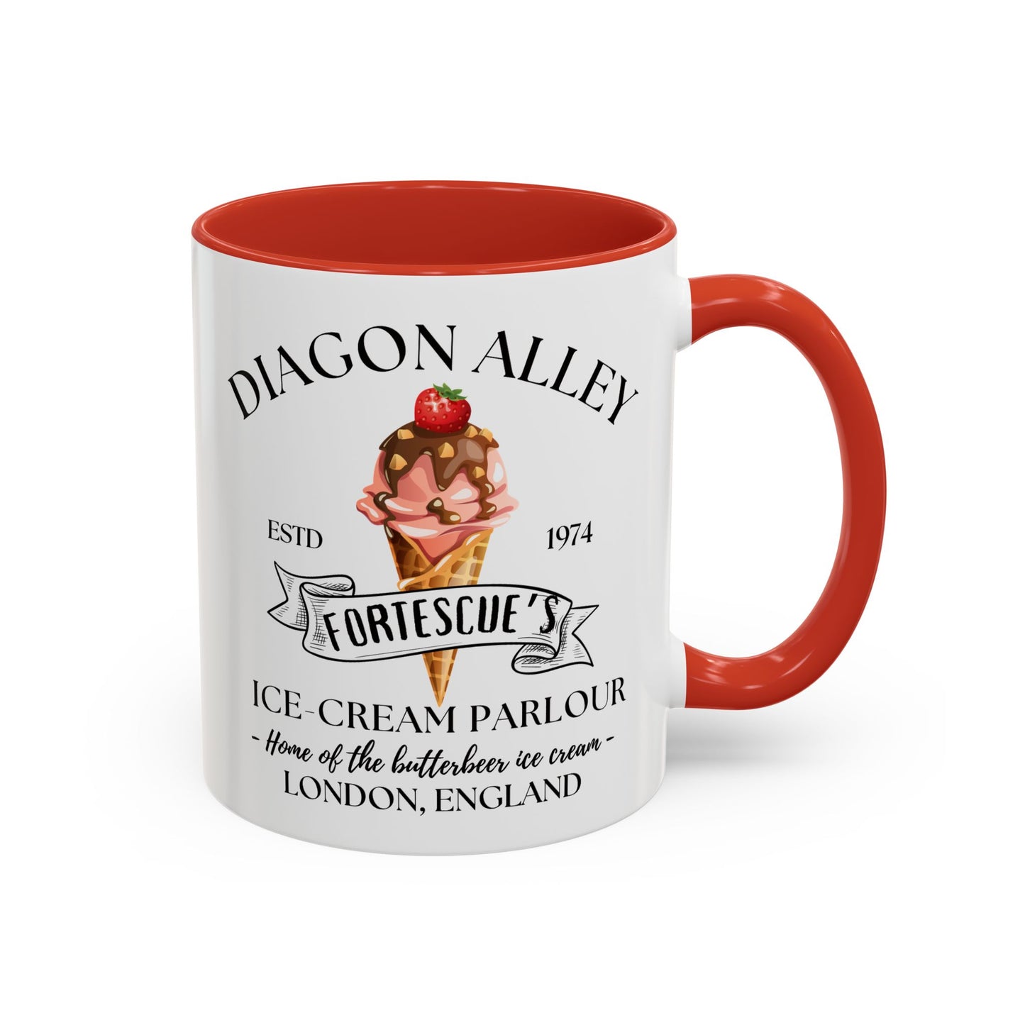 Ice Cream Coffee Mug Colored Handle