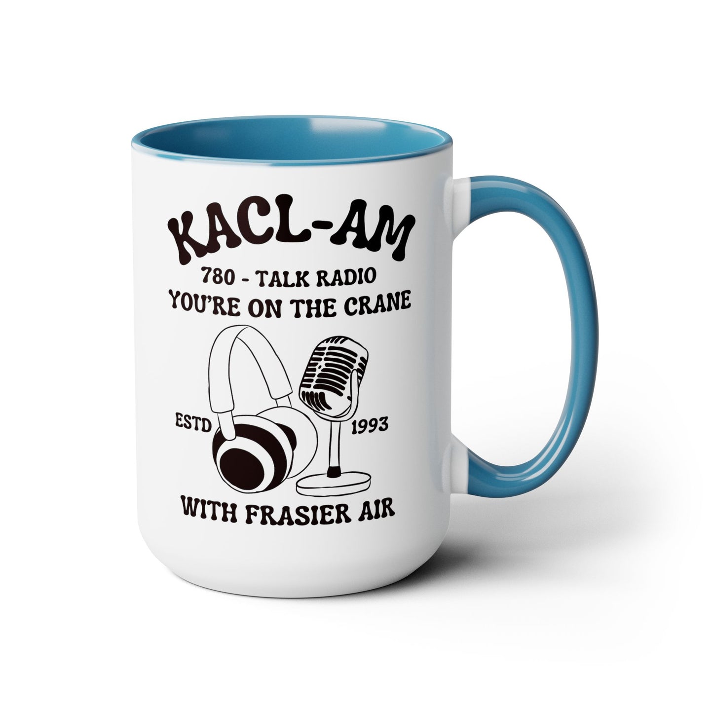 KACL-AM Coffee Mug Colored Handle 15oz