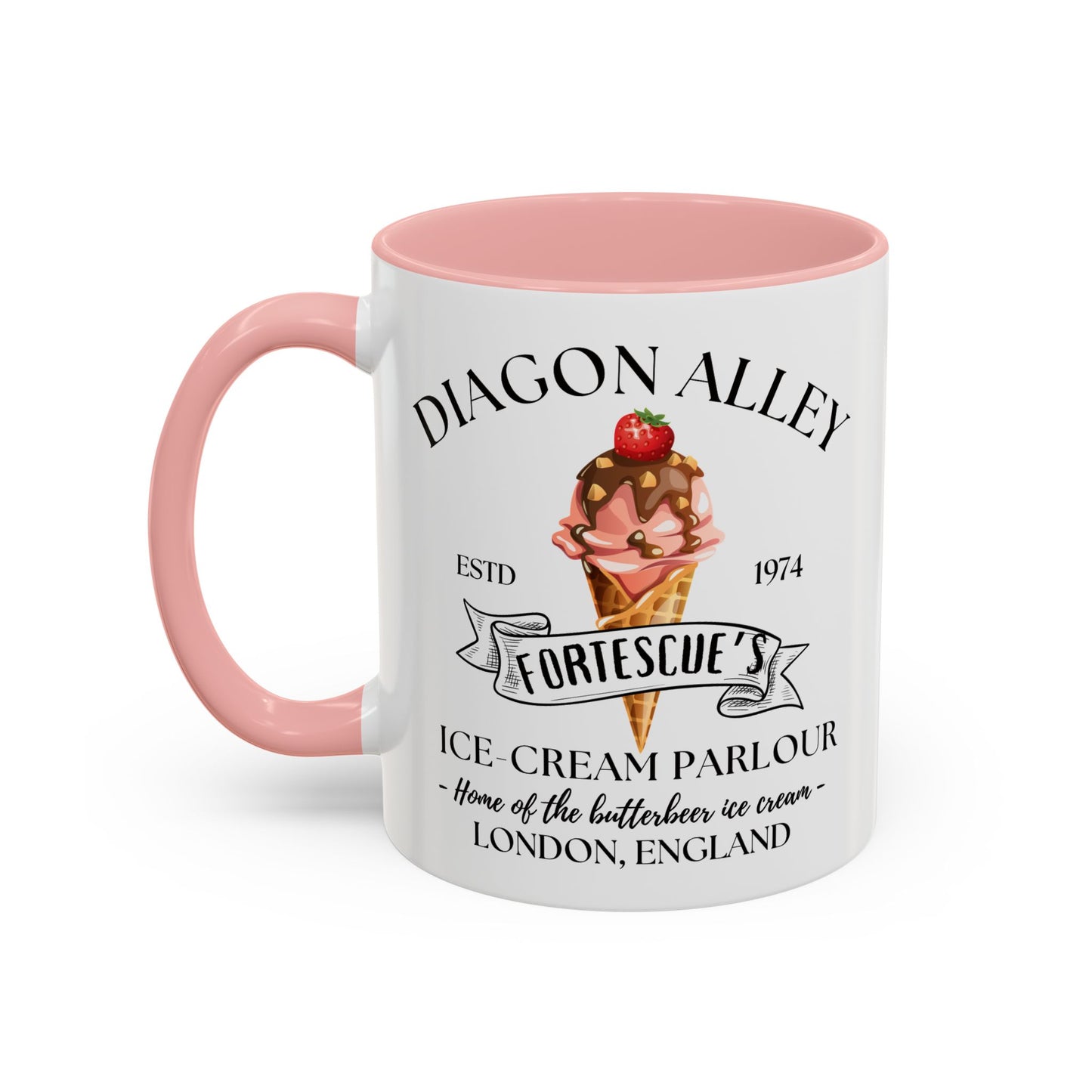 Ice Cream Coffee Mug Colored Handle