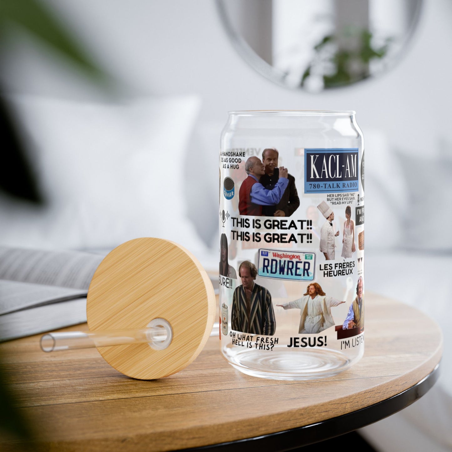 Radio Psychiatrist Sipper Glass, 16oz