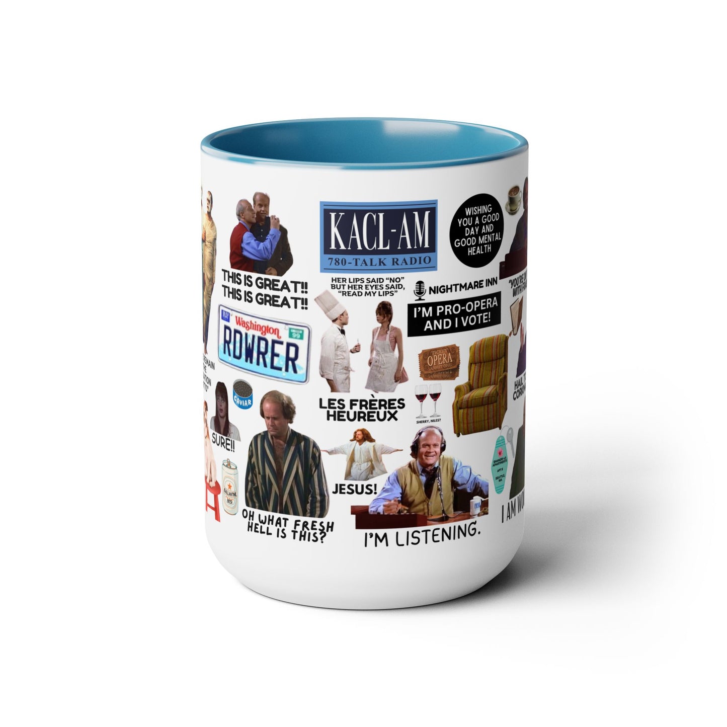 Radio Psychiatrist Coffee Mug Colored Handle 15oz