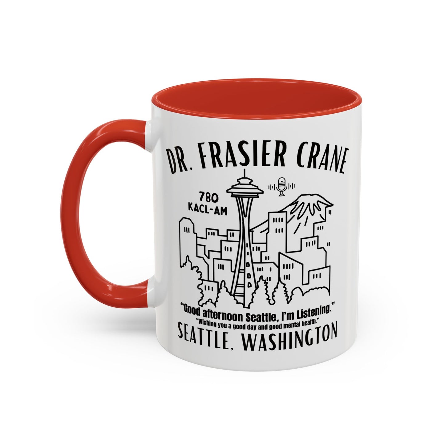 Radio Psychiatrist Coffee Mug Colored Handle 11oz