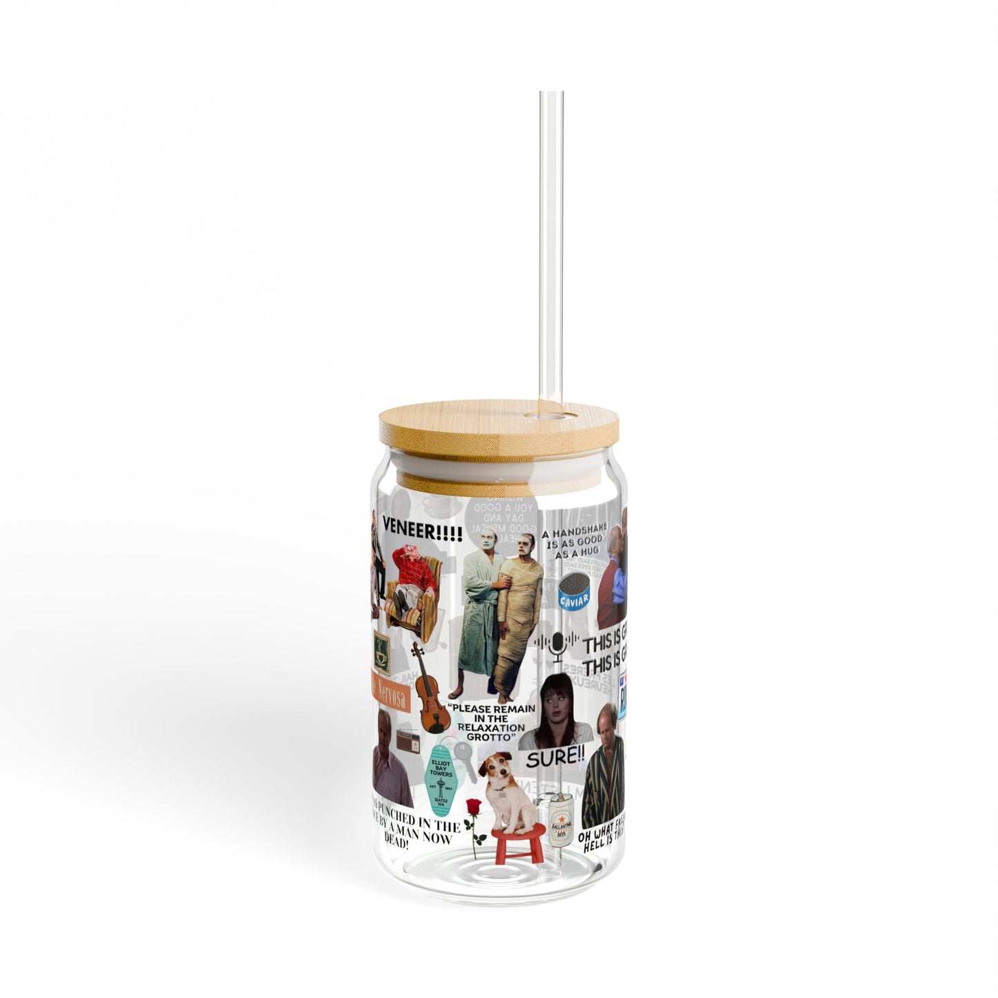 Radio Psychiatrist Sipper Glass, 16oz