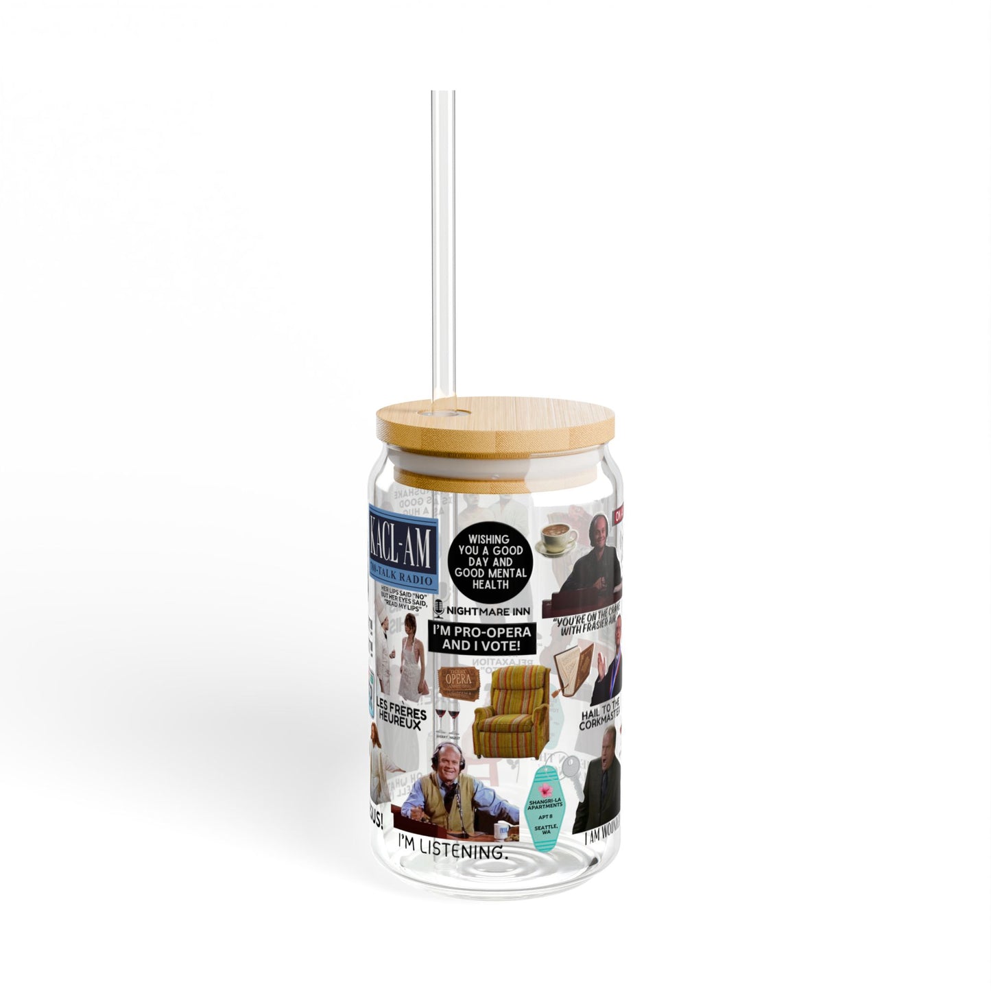 Radio Psychiatrist Sipper Glass, 16oz