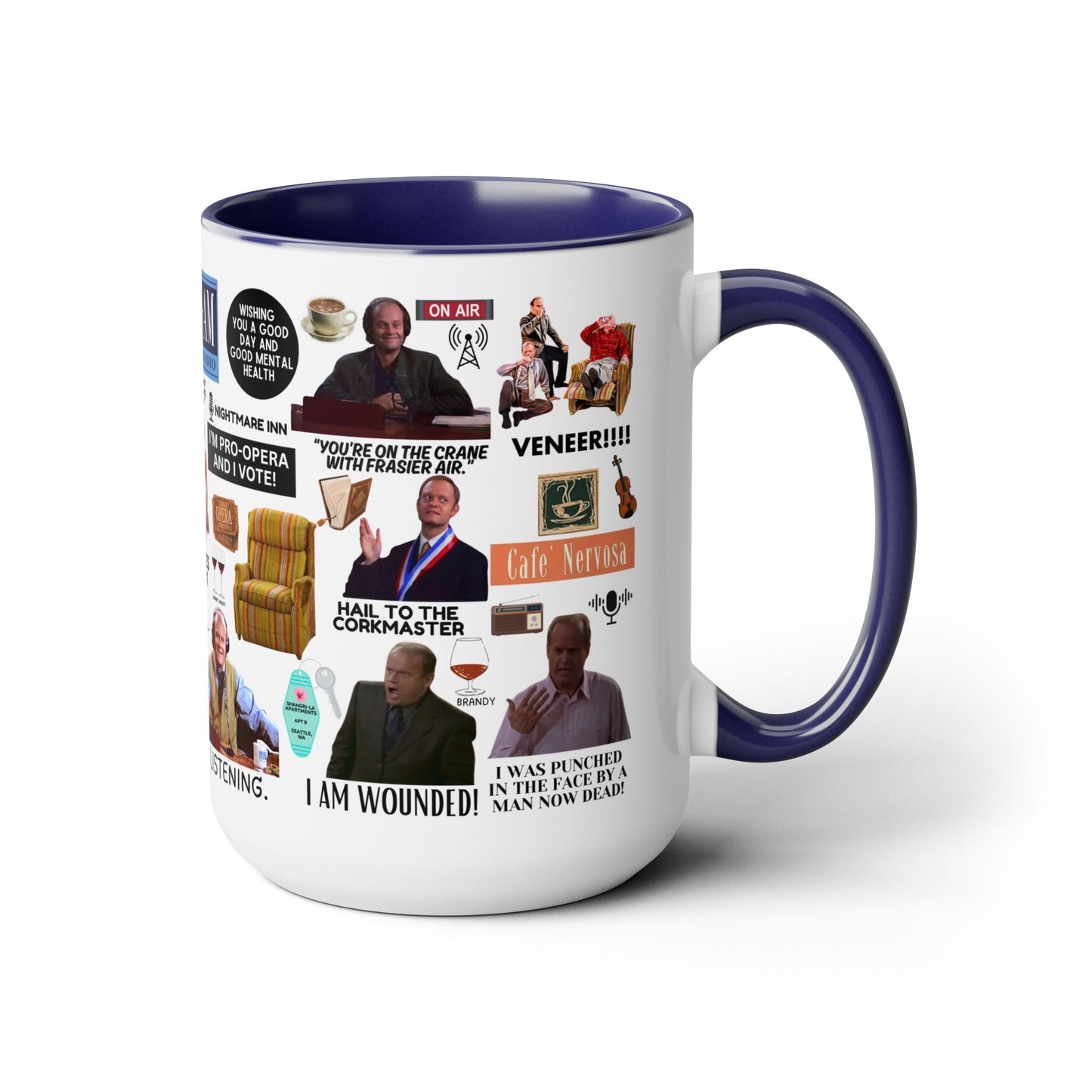 Radio Psychiatrist Coffee Mug Colored Handle 15oz