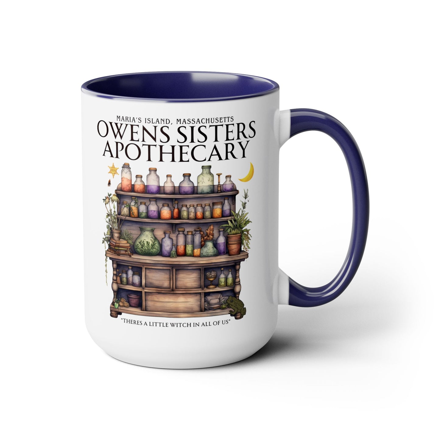Owens Sisters Witch Coffee Mug Colored Handle 15 oz