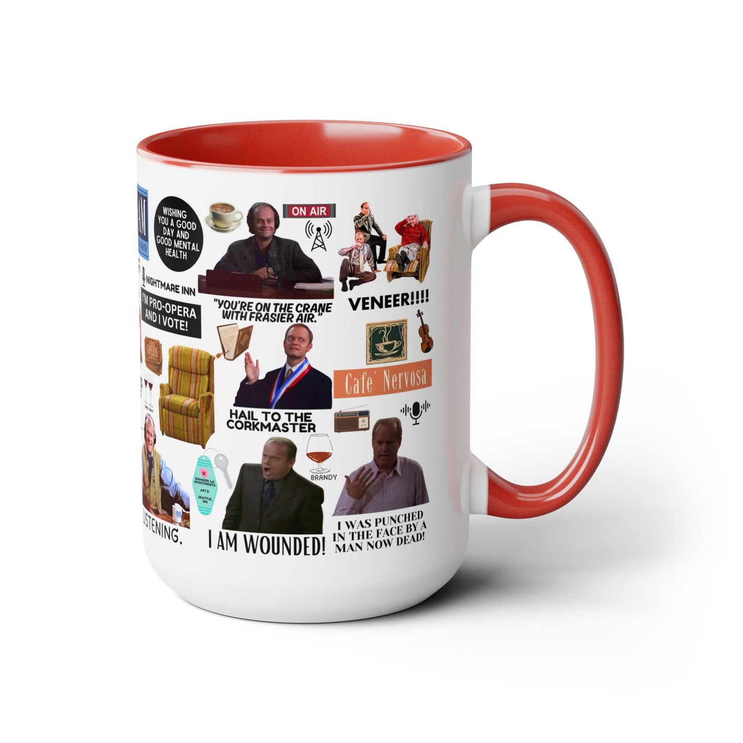 Radio Psychiatrist Coffee Mug Colored Handle 15oz