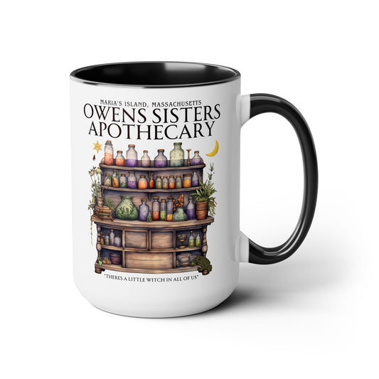 Owens Sisters Witch Coffee Mug Colored Handle 15 oz