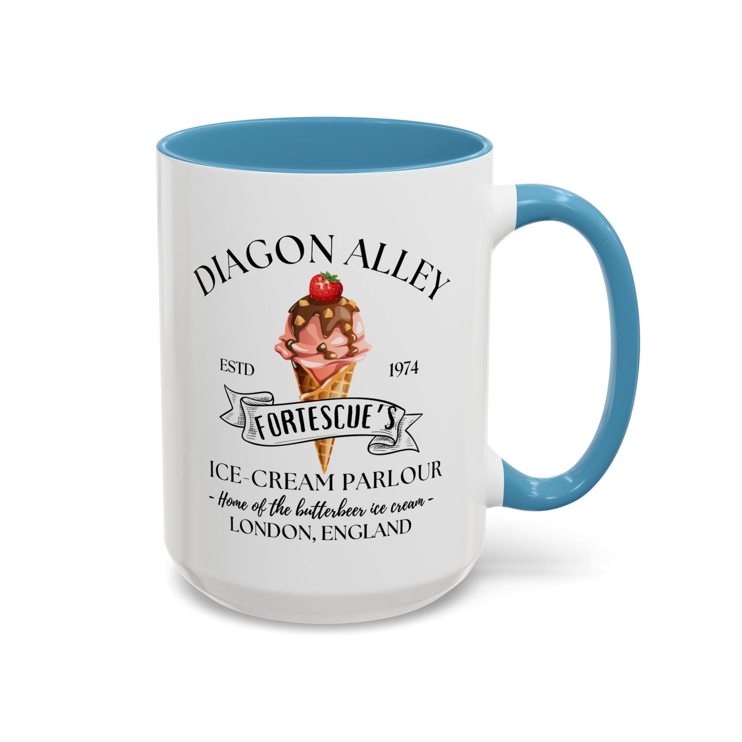 Ice Cream Coffee Mug Colored Handle