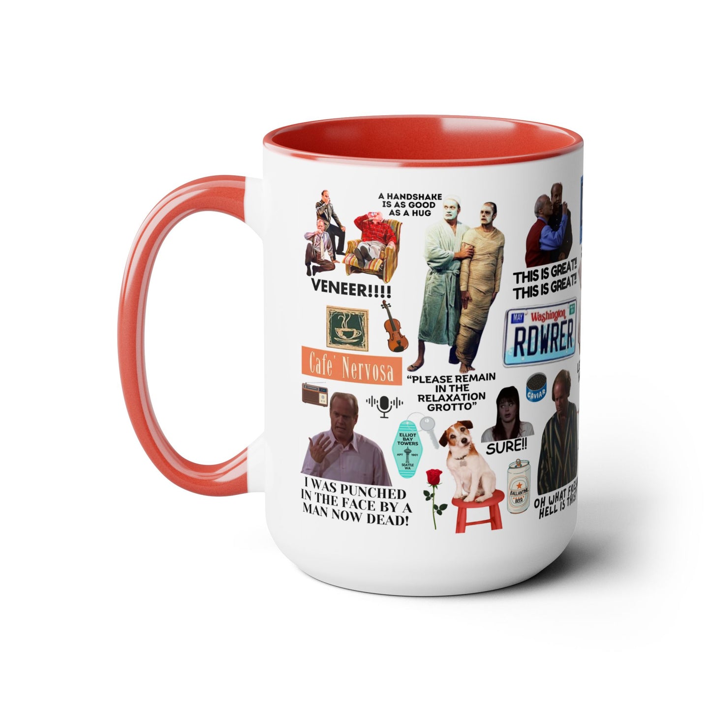 Radio Psychiatrist Coffee Mug Colored Handle 15oz