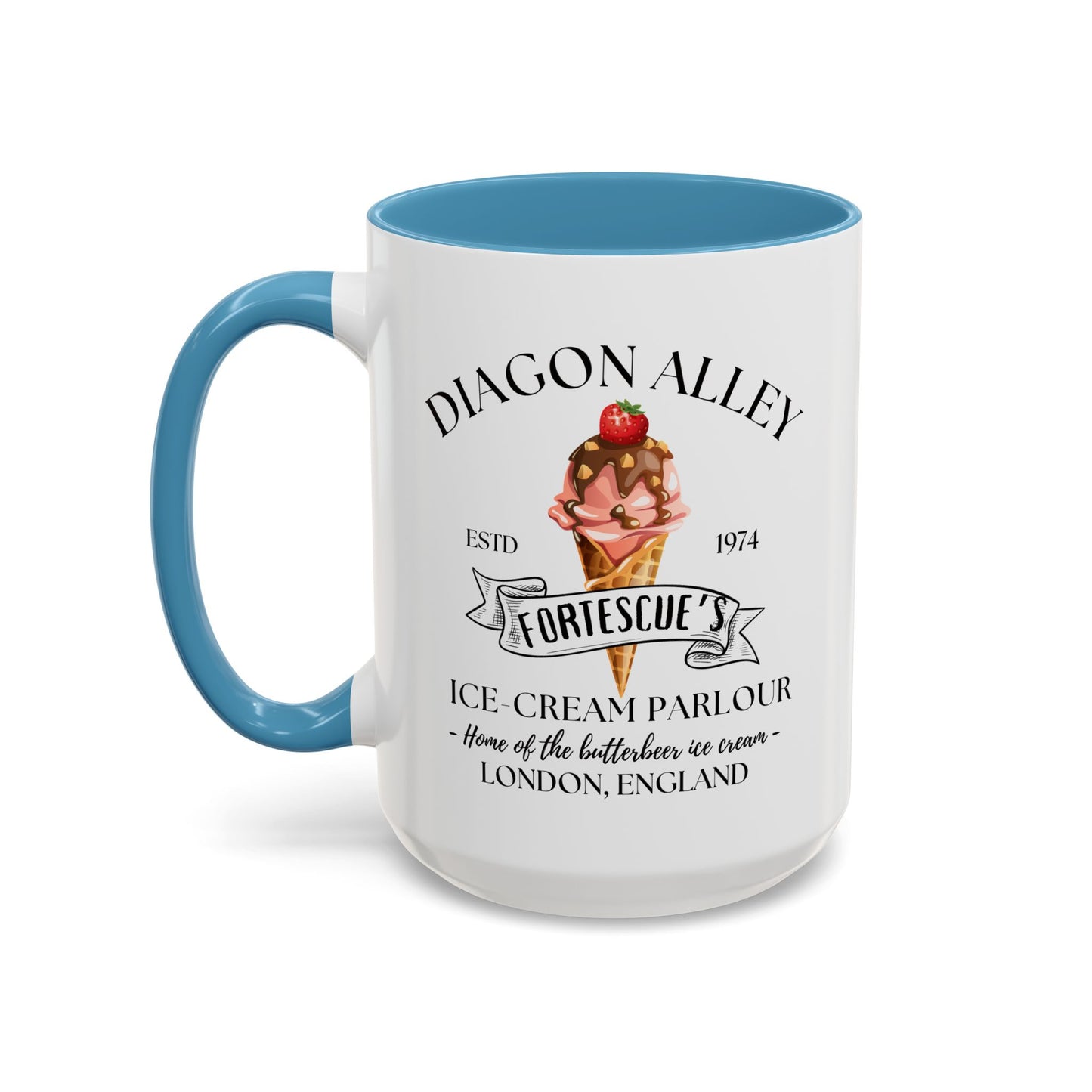 Ice Cream Coffee Mug Colored Handle