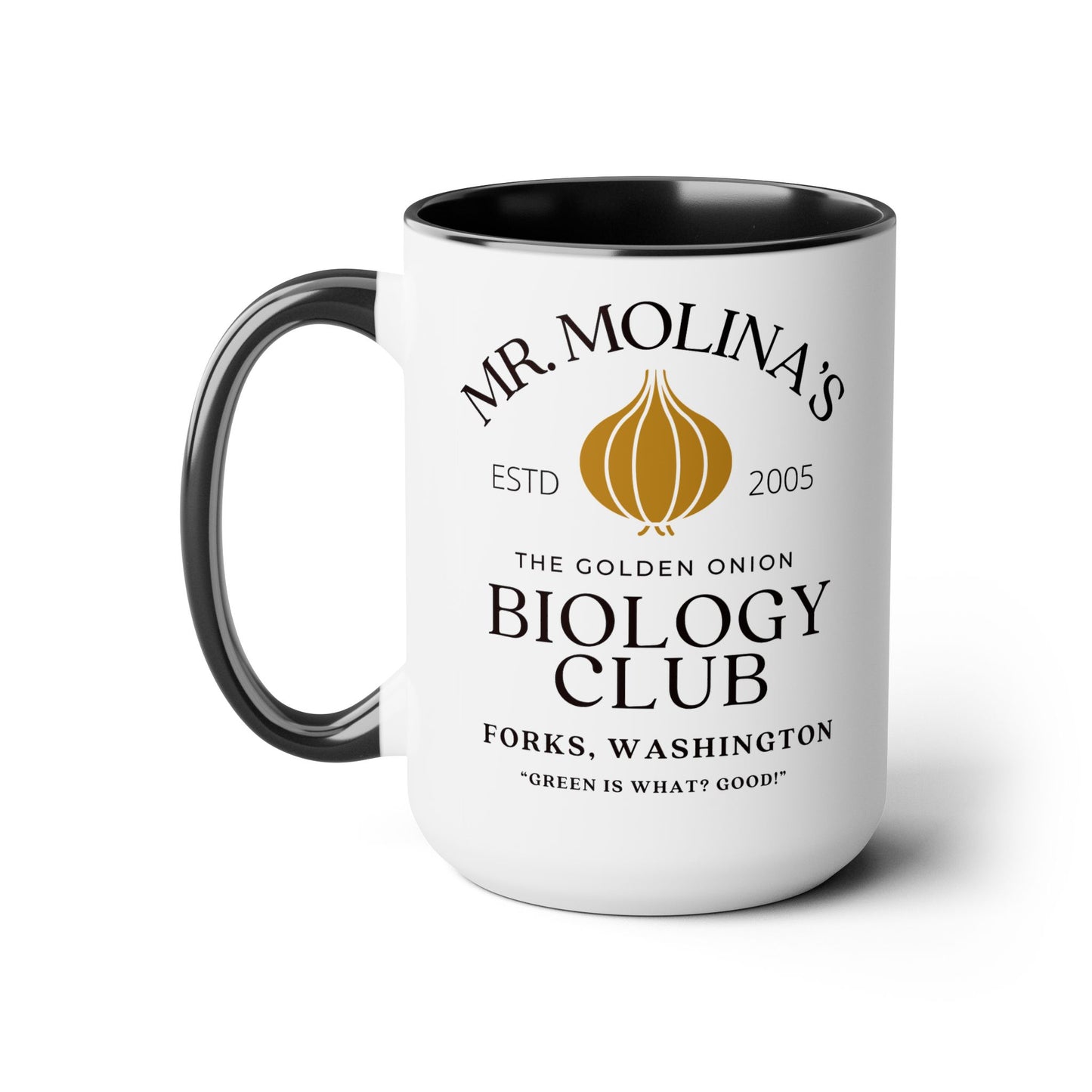 Mr. Molina Biology Club Coffee Mug Colored Handle 15oz