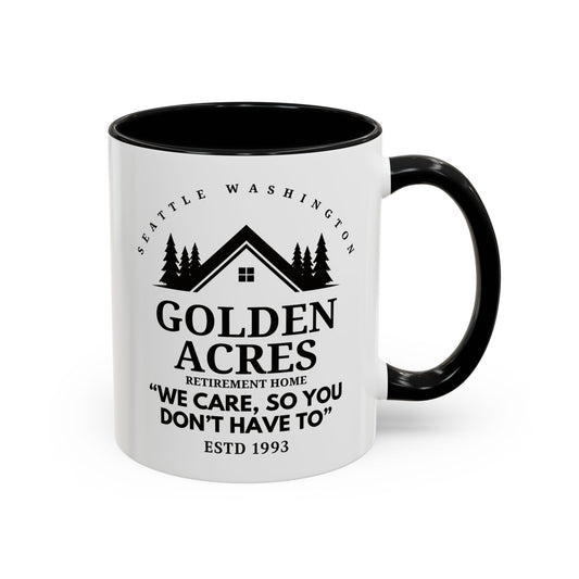 Retirement Home Coffee Mug Colored Handle 11oz