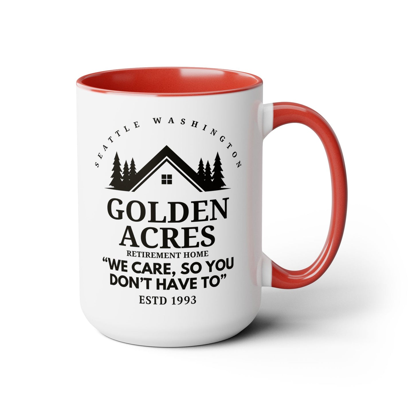 Retirement House Coffee Mug Colored Handle