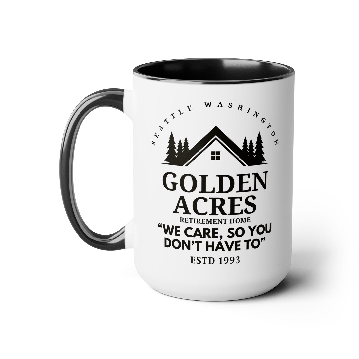 Retirement House Coffee Mug Colored Handle