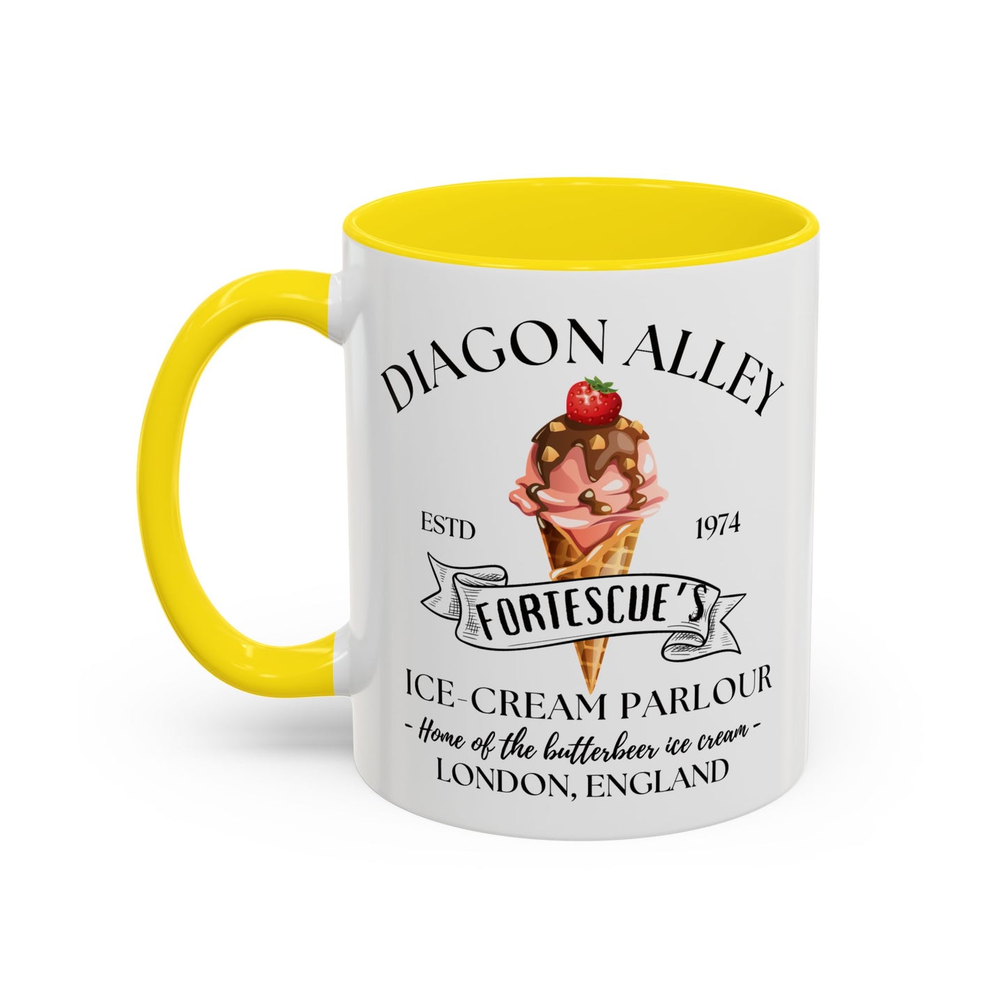 Ice Cream Coffee Mug Colored Handle