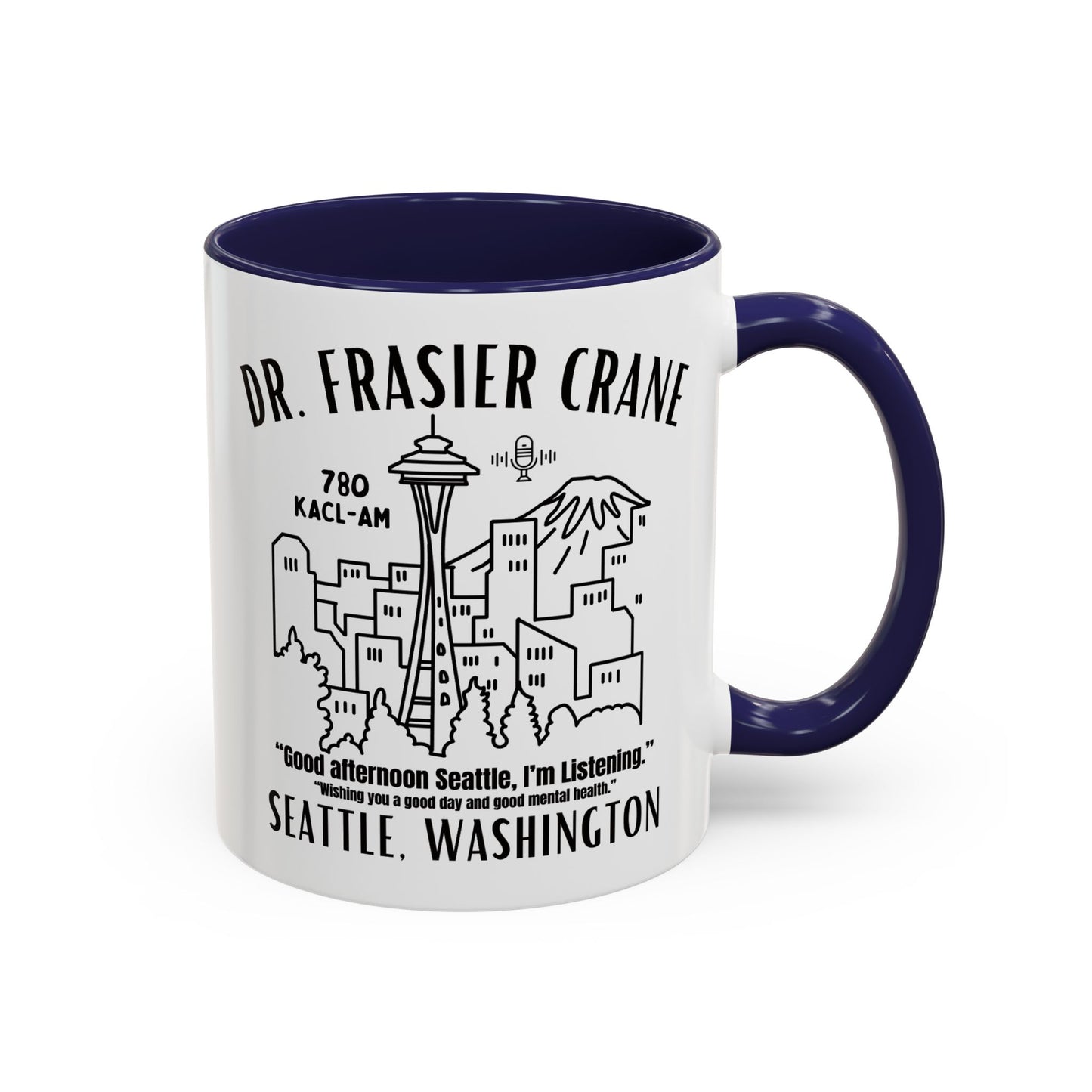 Radio Psychiatrist Coffee Mug Colored Handle 11oz