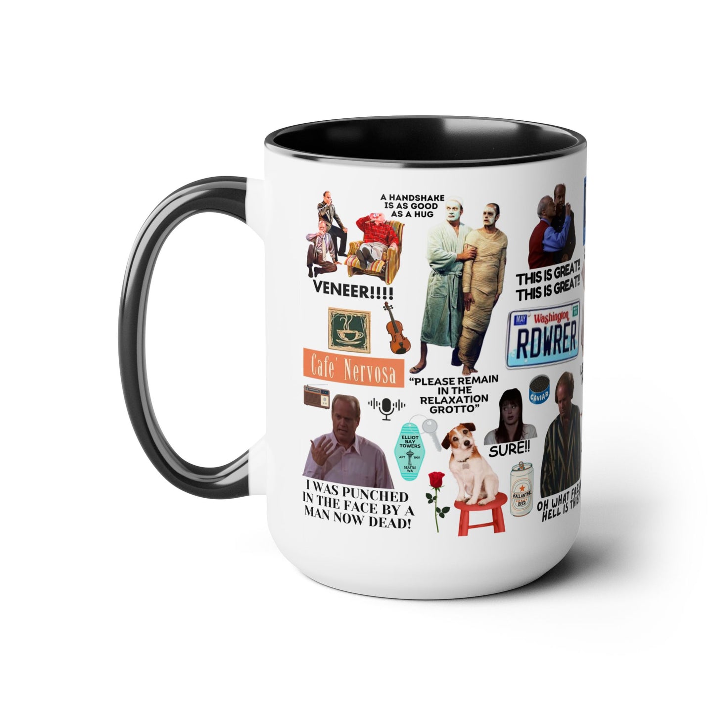 Radio Psychiatrist Coffee Mug Colored Handle 15oz