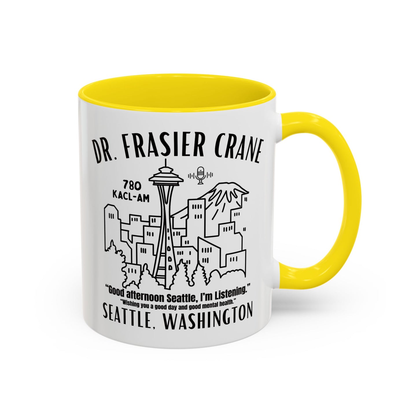 Radio Psychiatrist Coffee Mug Colored Handle 11oz