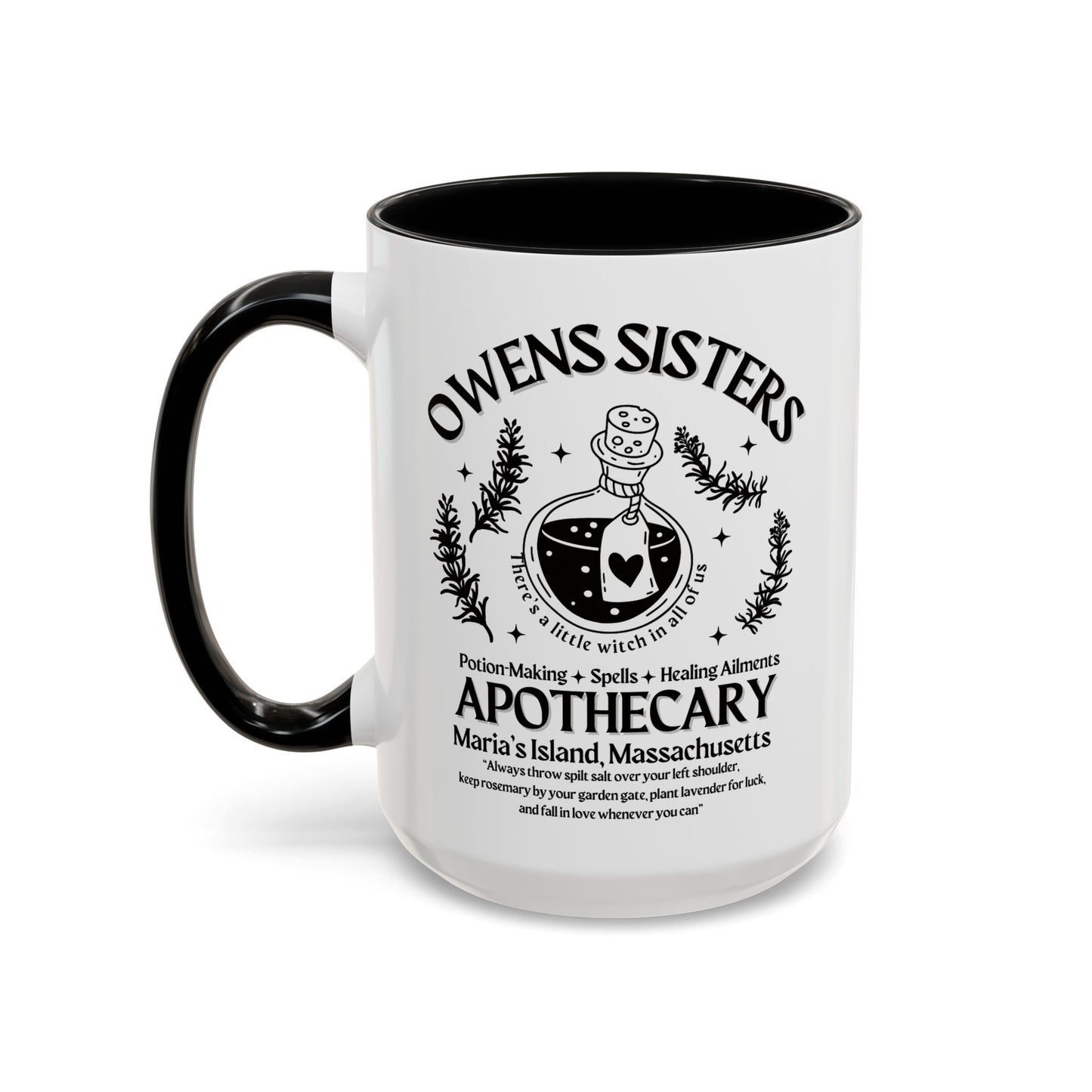 Owens Sisters Witch Colored Handle 15oz Coffee Mug