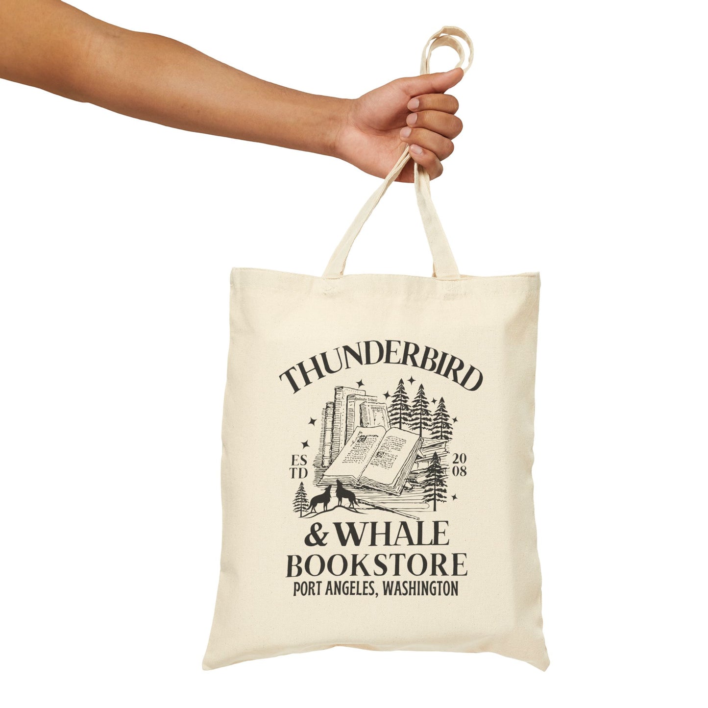 Thunderbird & Whale Bookstore Tote Bag