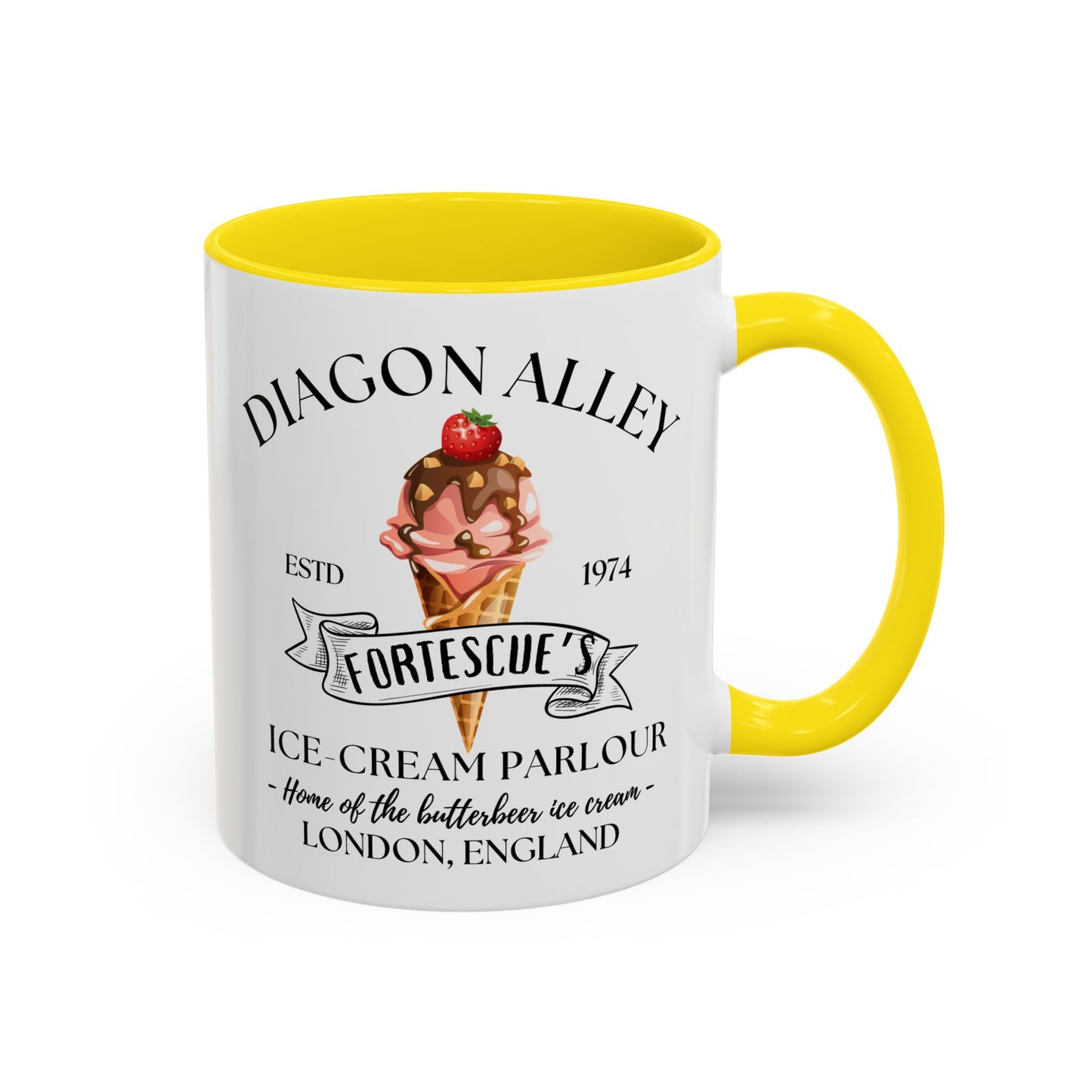 Ice Cream Coffee Mug Colored Handle