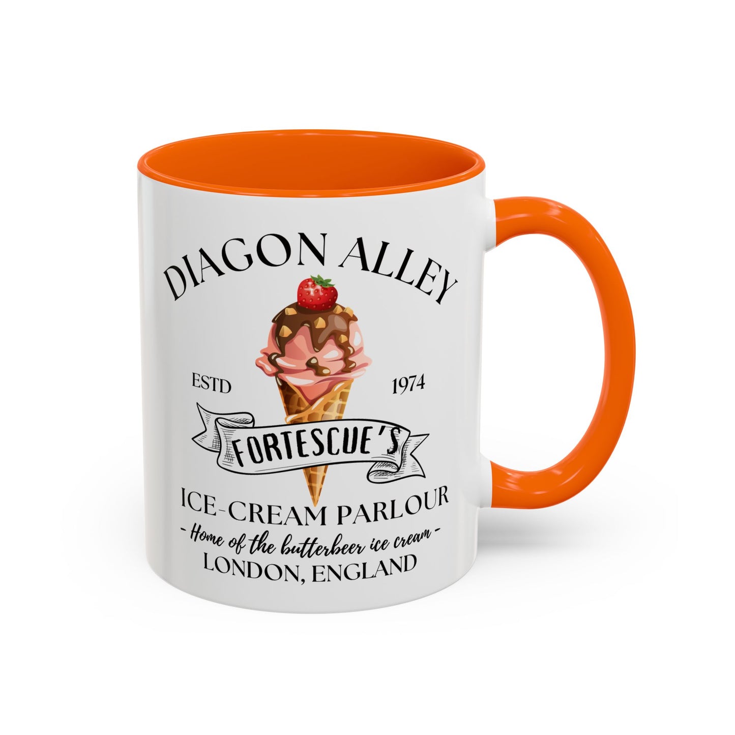 Ice Cream Coffee Mug Colored Handle