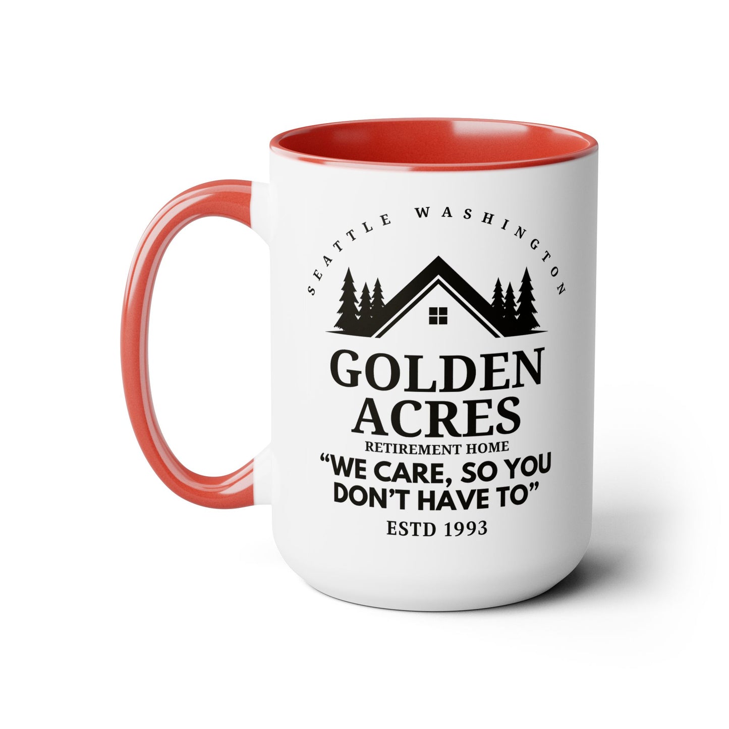 Retirement House Coffee Mug Colored Handle
