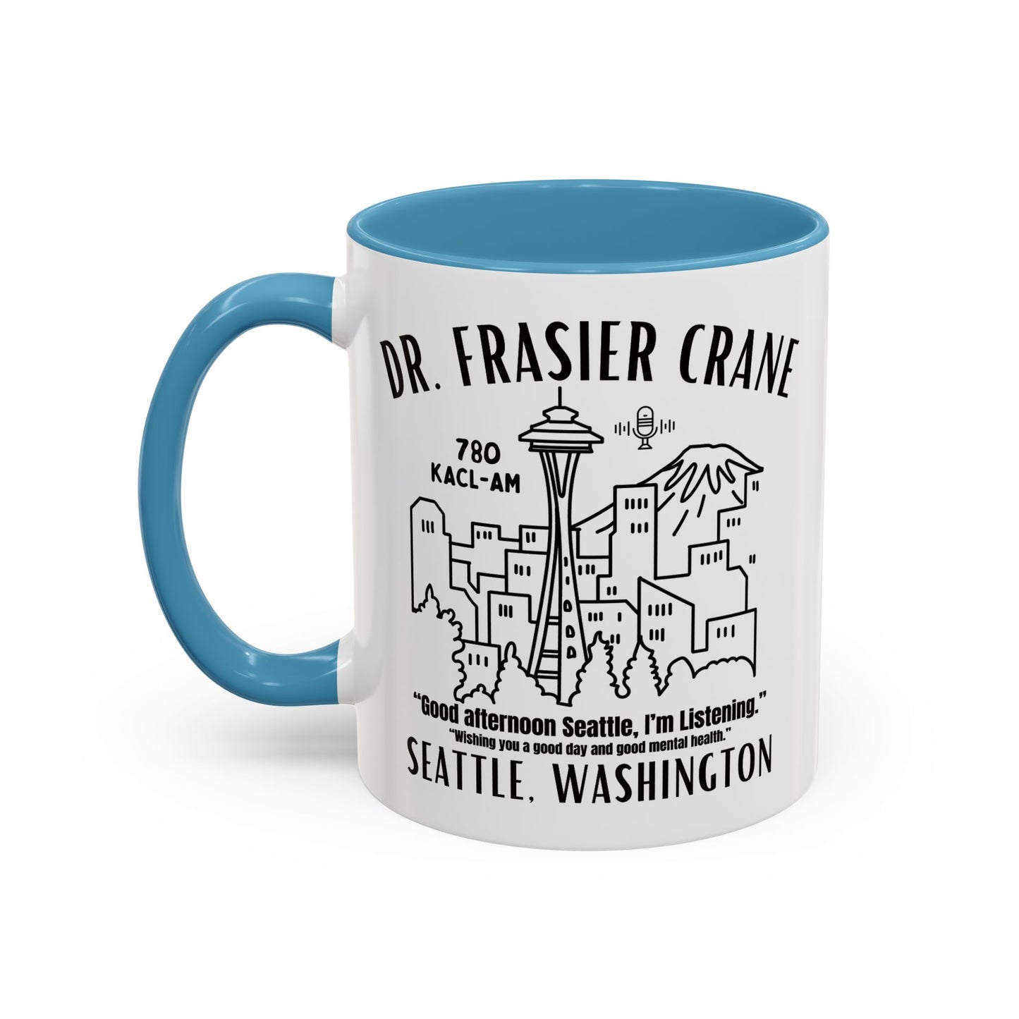 Radio Psychiatrist Coffee Mug Colored Handle 11oz