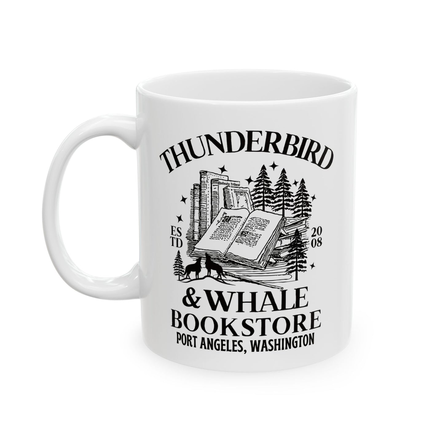 Thunderbird & Whale Bookstore Coffee Mug