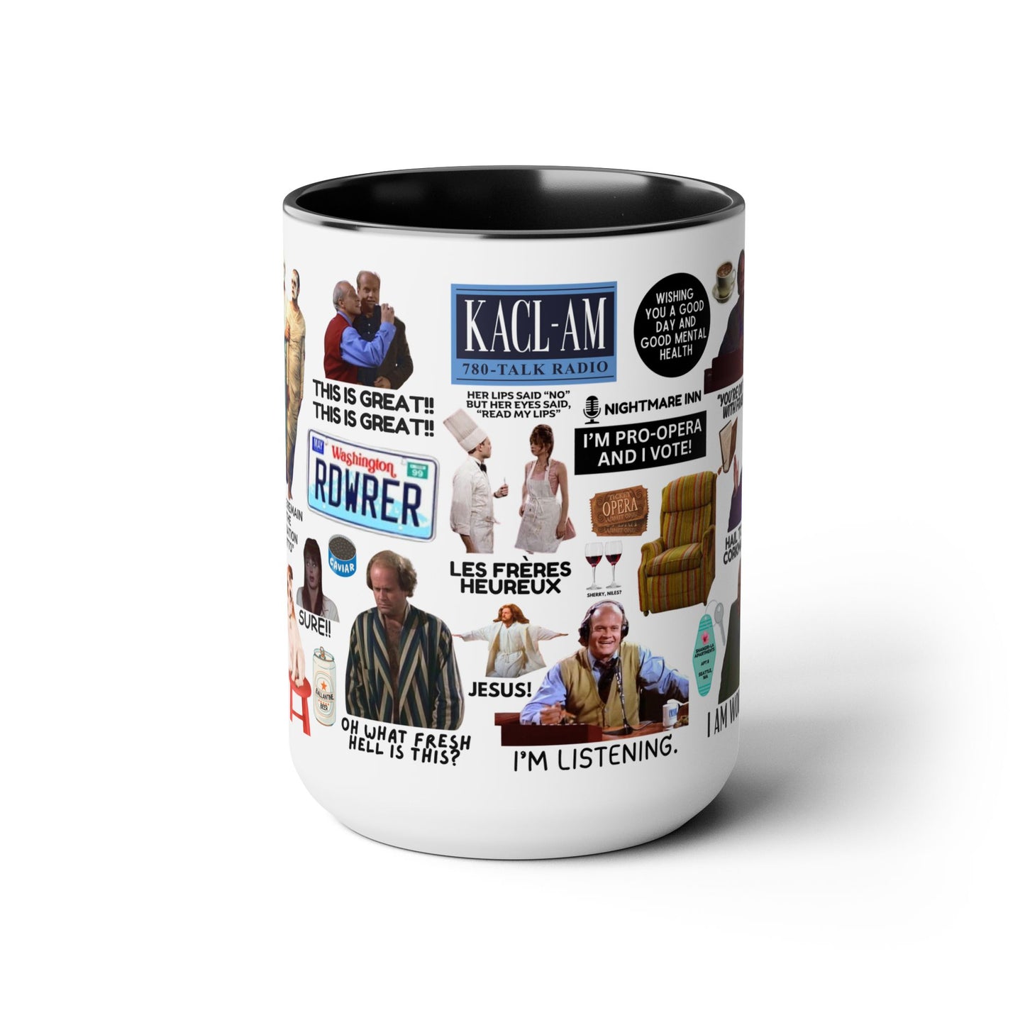 Radio Psychiatrist Coffee Mug Colored Handle 15oz