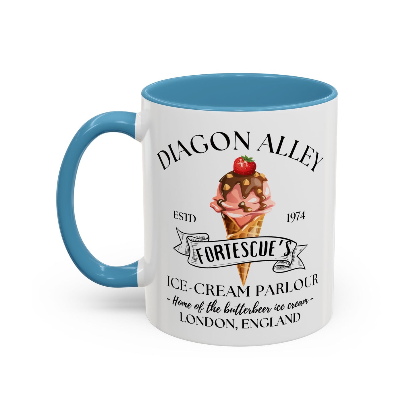 Ice Cream Coffee Mug Colored Handle