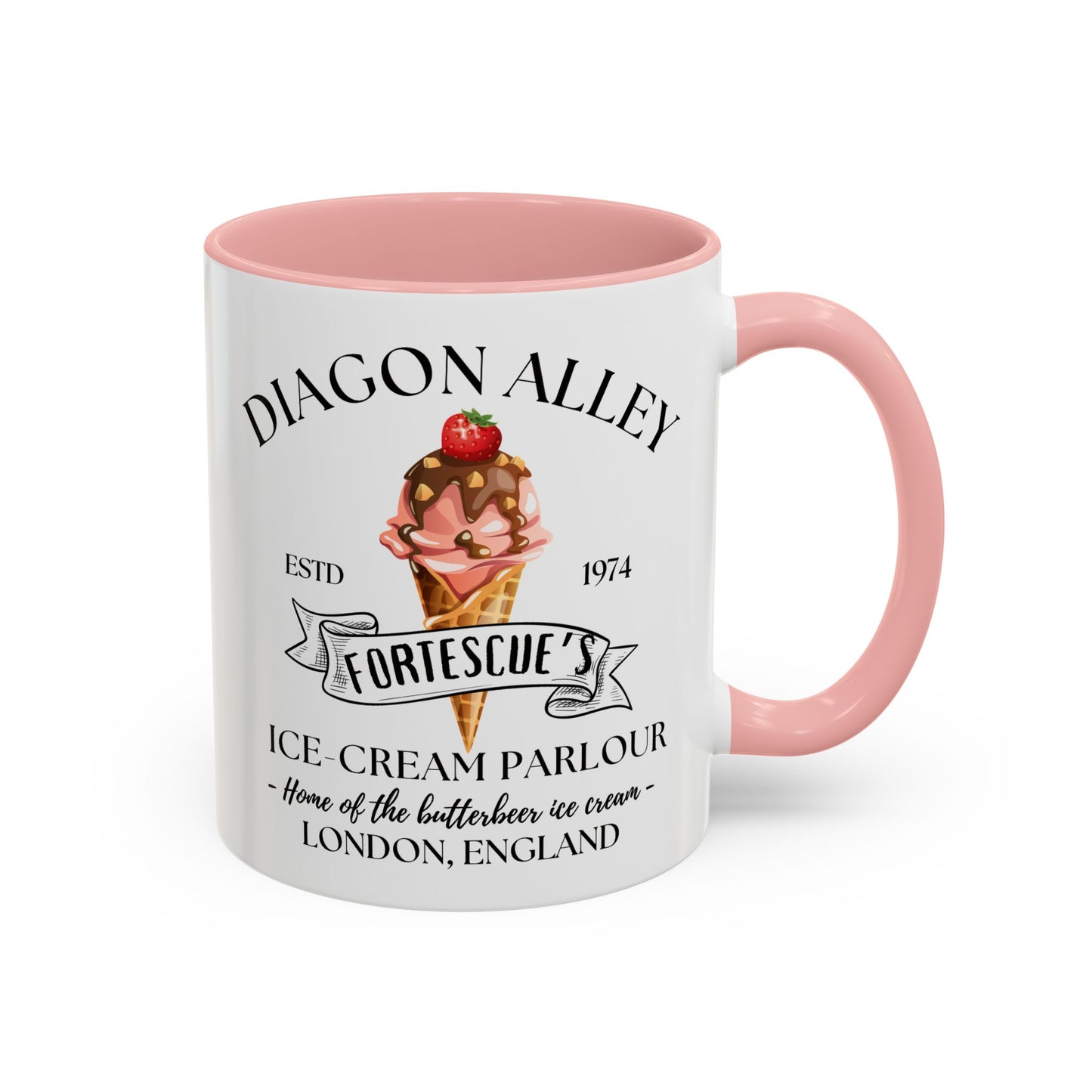 Ice Cream Coffee Mug Colored Handle