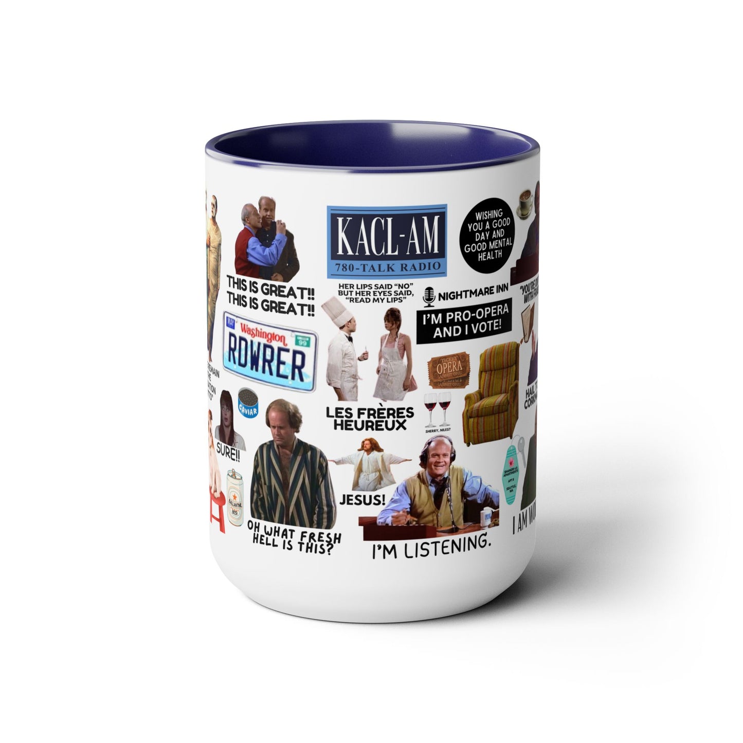 Radio Psychiatrist Coffee Mug Colored Handle 15oz