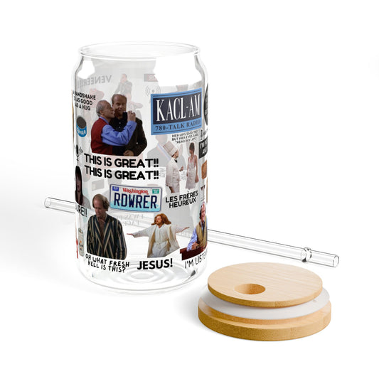 Radio Psychiatrist Sipper Glass, 16oz